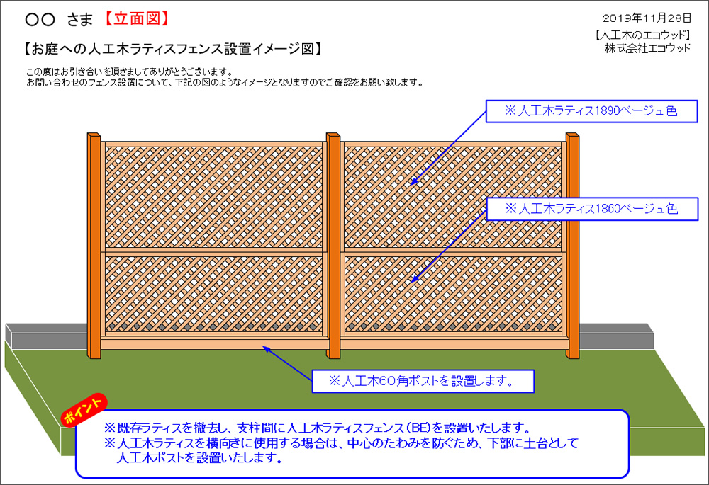 天然木ラティスから人工木ラティスへのお取り替え設置例 エクステリア専門店エコウッドのblog