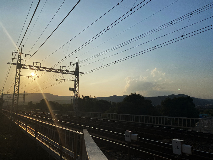 ウォーキングと阪急電車の線路
