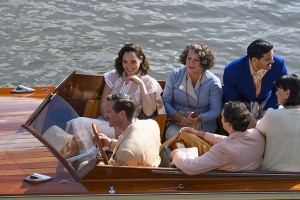 (clockwise from top left) Gal Gadot as Linnet Ridgeway, Jennifer Saunders as Marie Van Schuyler, Ali Fazal as Andrew Katchadourian, Dawn French as Bowers, Tom Bateman as Bouc and Armie Hammer as Simon Doyle in 20th Century Studios’ DEATH ON THE NILE, a mystery-thriller directed by Kenneth Branagh based on Agatha Christie’s 1937 novel. Photo by Rob Youngson. © 2020 Twentieth Century Fox Film Corporation. All Rights Reserved.
