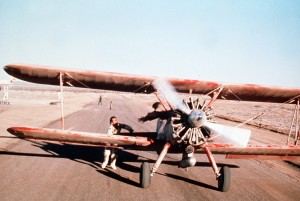 A BI-PLANE ON THE RUNWAY *** Local Caption *** Feature Film
