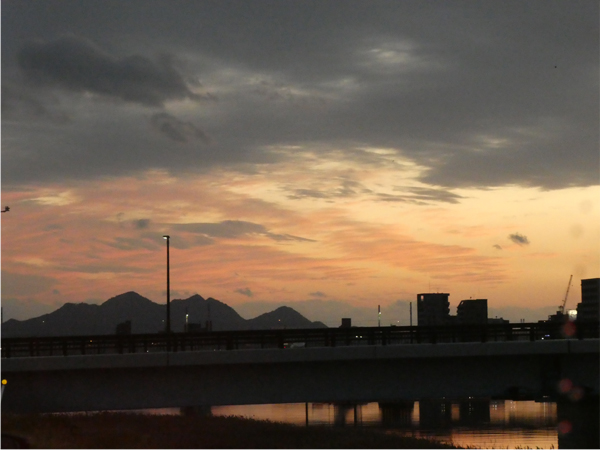 夕日　広島市西区　太田川