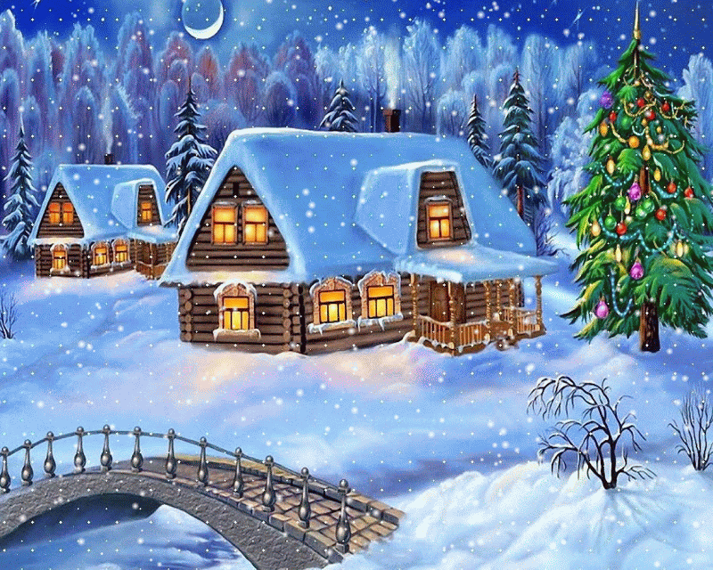 smaill-village-at-christmas-night-snow
