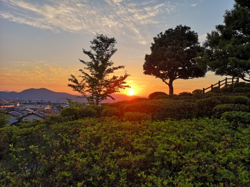 西山公園に沈む夕陽