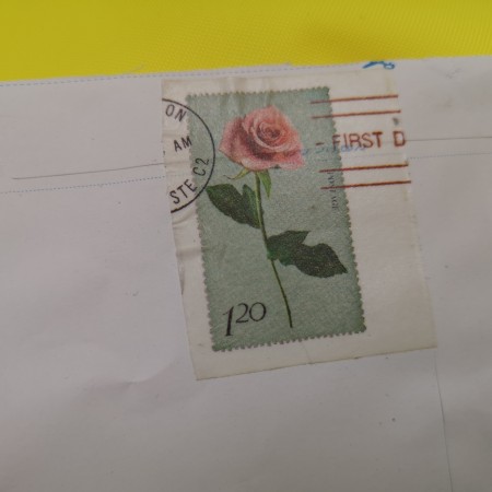 薔薇の絵柄の切手