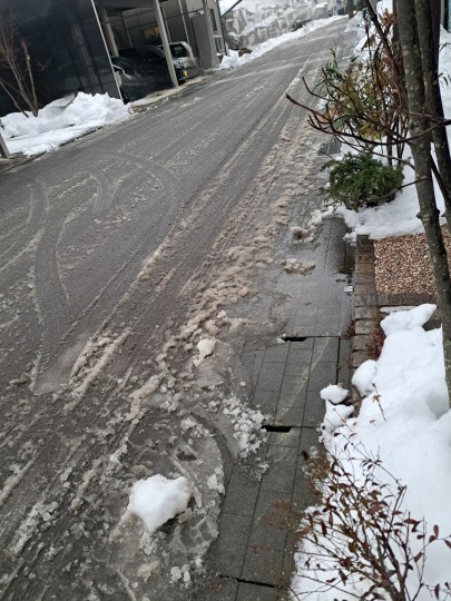 除雪された道路