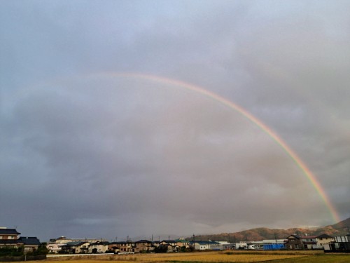 虹がかかった