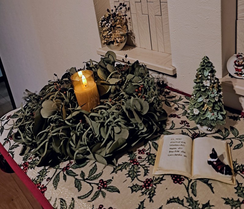 クリスマス飾り/キャンドルとリース