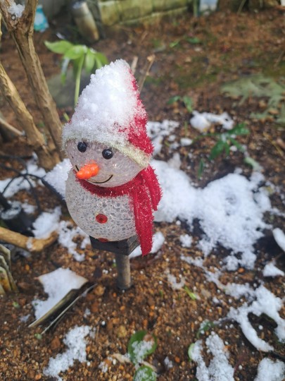 雪だるまのライティング/雪の綿帽子