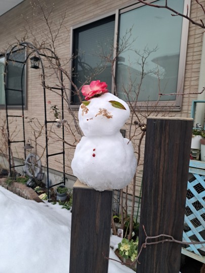 ばあば、が作った雪だるま