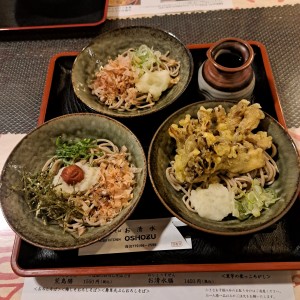 3種類のおろしそば/おろしそば・舞茸天ぷらおろしそば・梅しそおろしそば