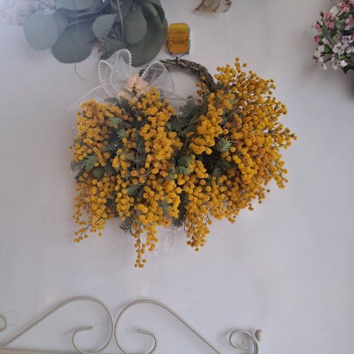 ミモザの花籠リ-ス