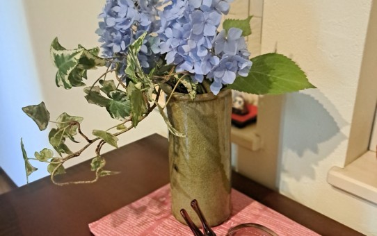 季節の設え/カタツムリと紫陽花